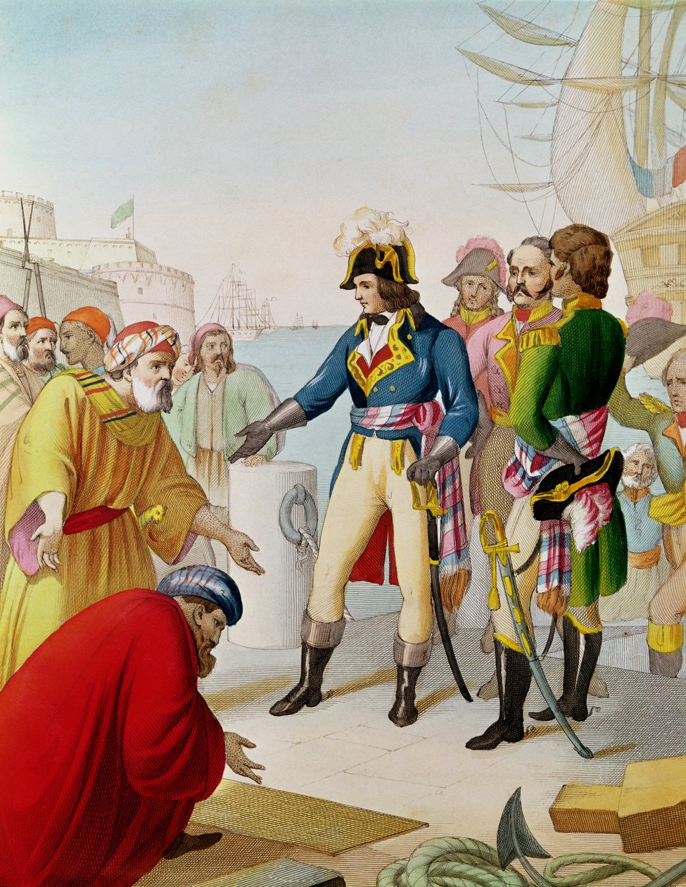 Napoleonin (1769-1821) maihinnousu Aleksandriassa vuonna 1798 tekijältä French School