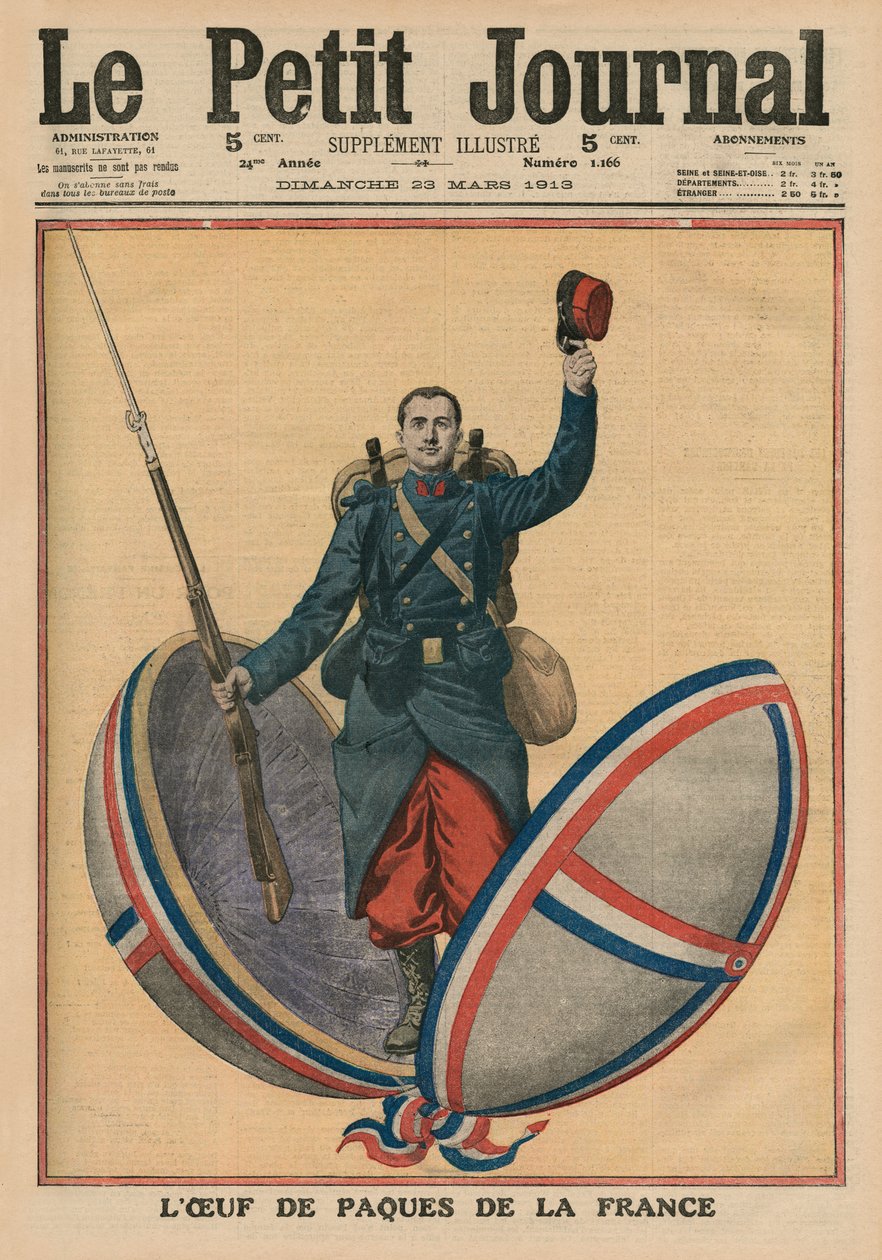 The Easter Egg of France, etukannen kuvitus "Le Petit Journalista", liitekuva, 23. maaliskuuta 1913 tekijältä French School
