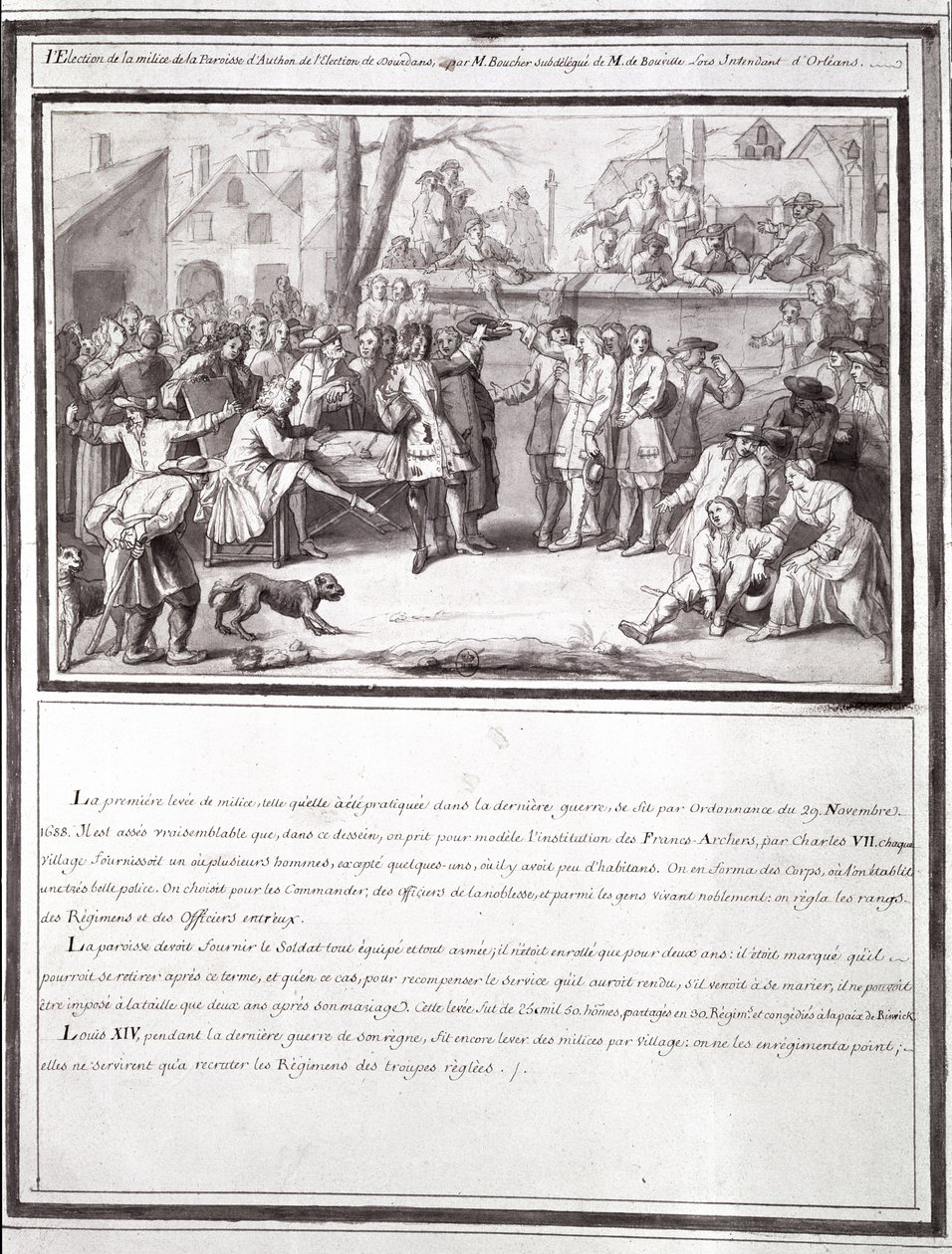 Miliisin vaalit Authonin seurakunnassa, osa Dourdansin vaaleja, 1688 tekijältä French School