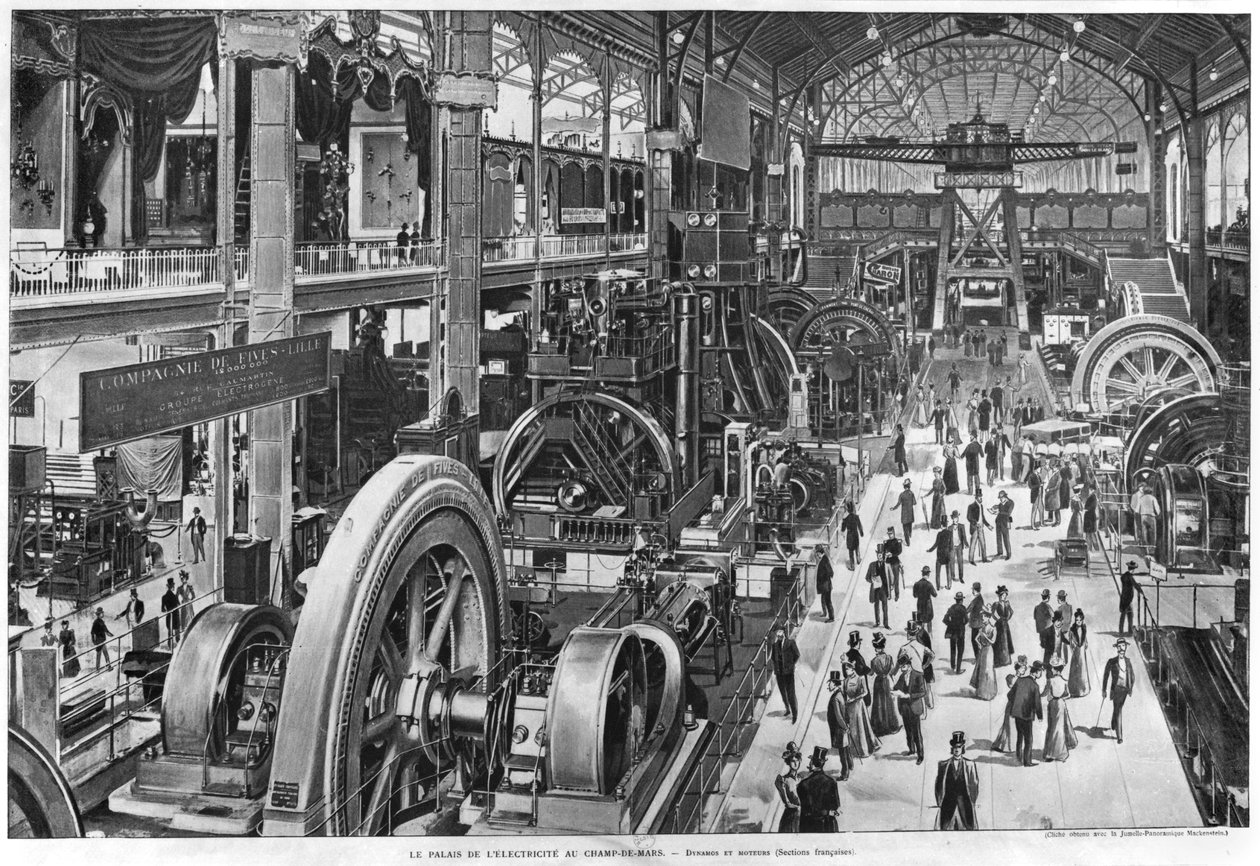 Ranskalainen sähkökonegalleria vuoden 1900 yleisnäyttelyssä tekijältä French School