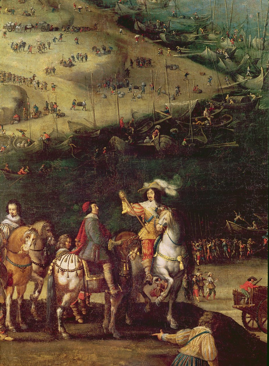 Ile de Re:n piirityksen purkaminen, 8. marraskuuta 1627 (yksityiskohta) (katso myös 178976 ja 158116) tekijältä French School