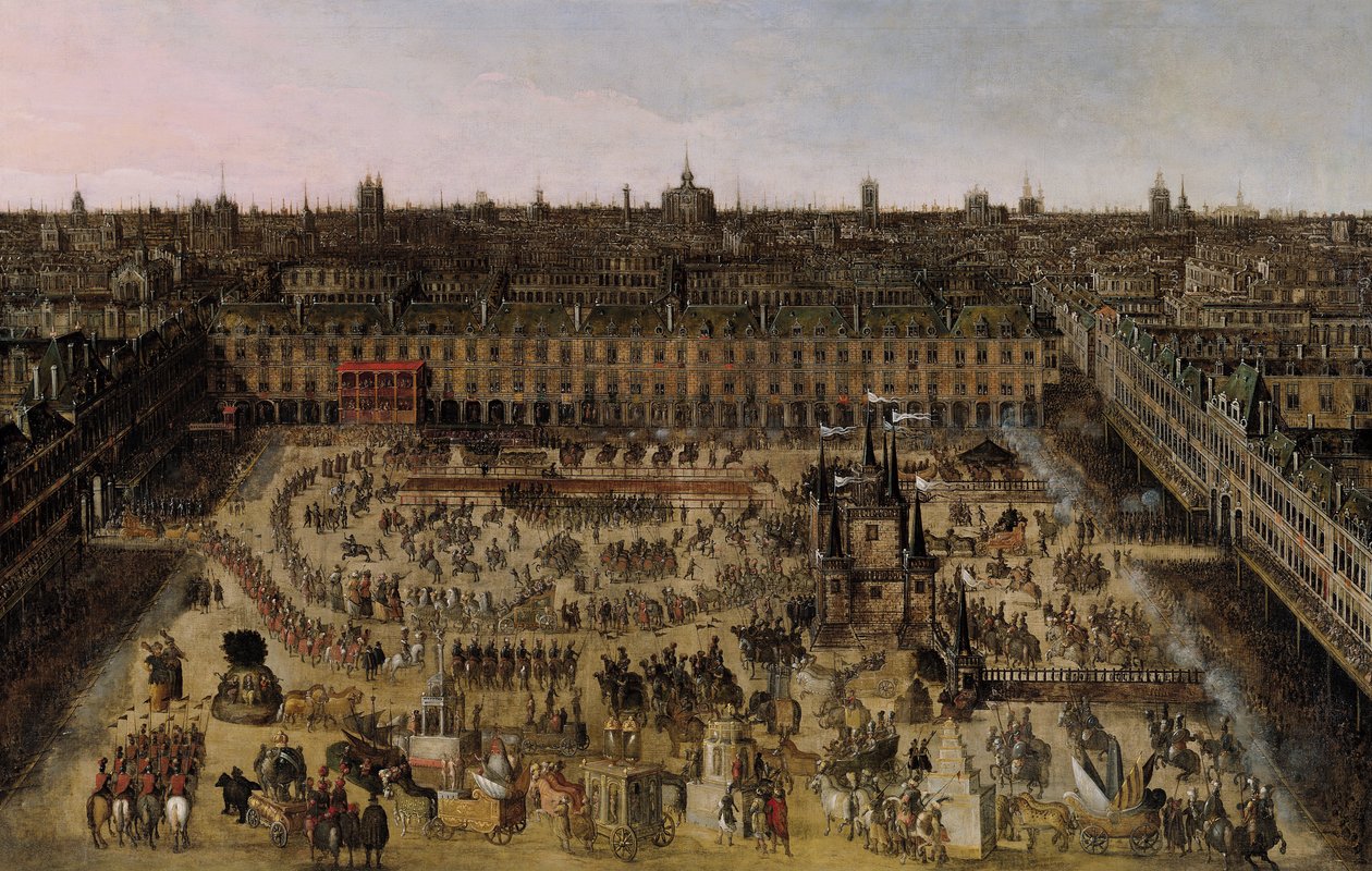 Place Royale ja Carrousel vuonna 1612 tekijältä French School