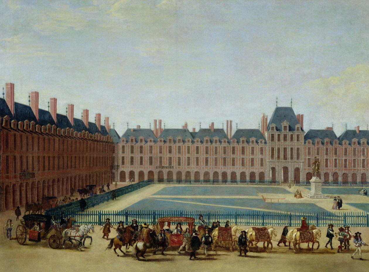 Place Royale kuninkaallisen vaunun kanssa, n. 1655 tekijältä French School