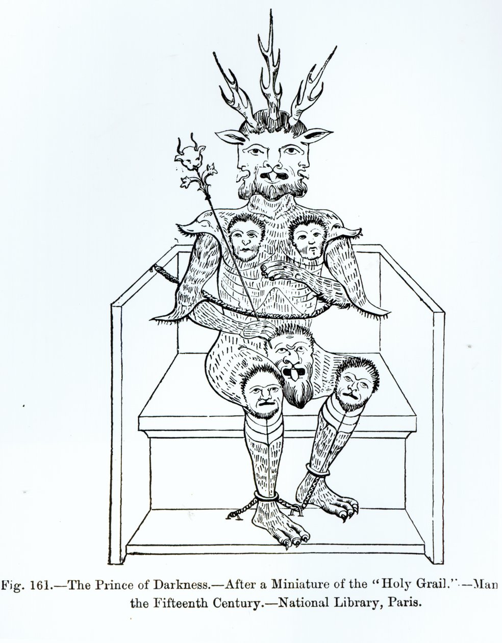 Pimeyden prinssi, kuvitus teoksesta "Tiede ja kirjallisuus keskiajalla ja renessanssilla", kirjoittanut ja kaivertanut Paul Lacroix, 1878 tekijältä French School