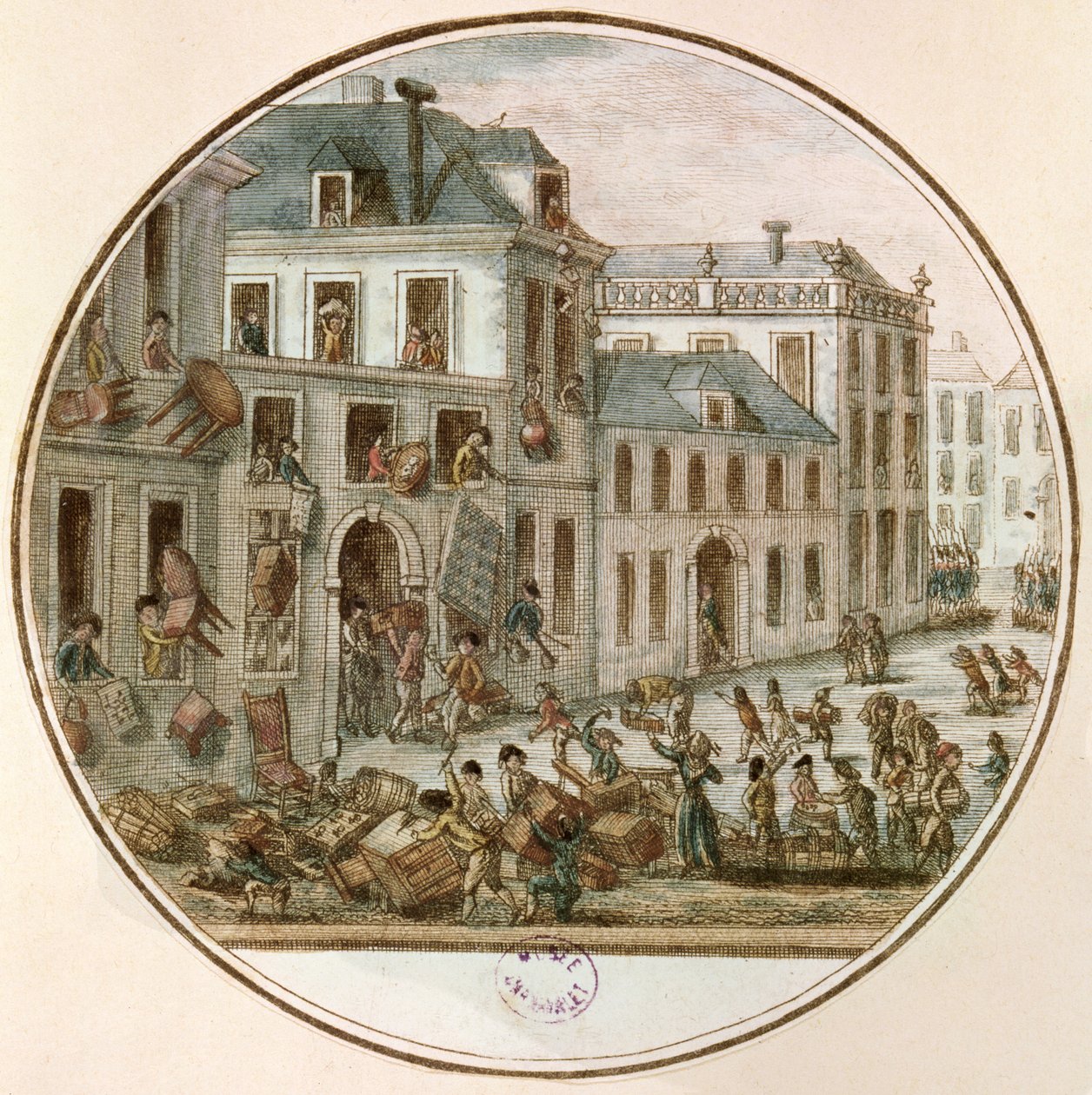 Reveillon-mellakka huhtikuussa 1789 tekijältä French School