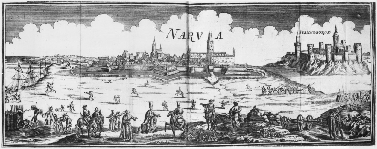 Venäjän armeija piiritti Narvaa vuonna 1700 tekijältä French School