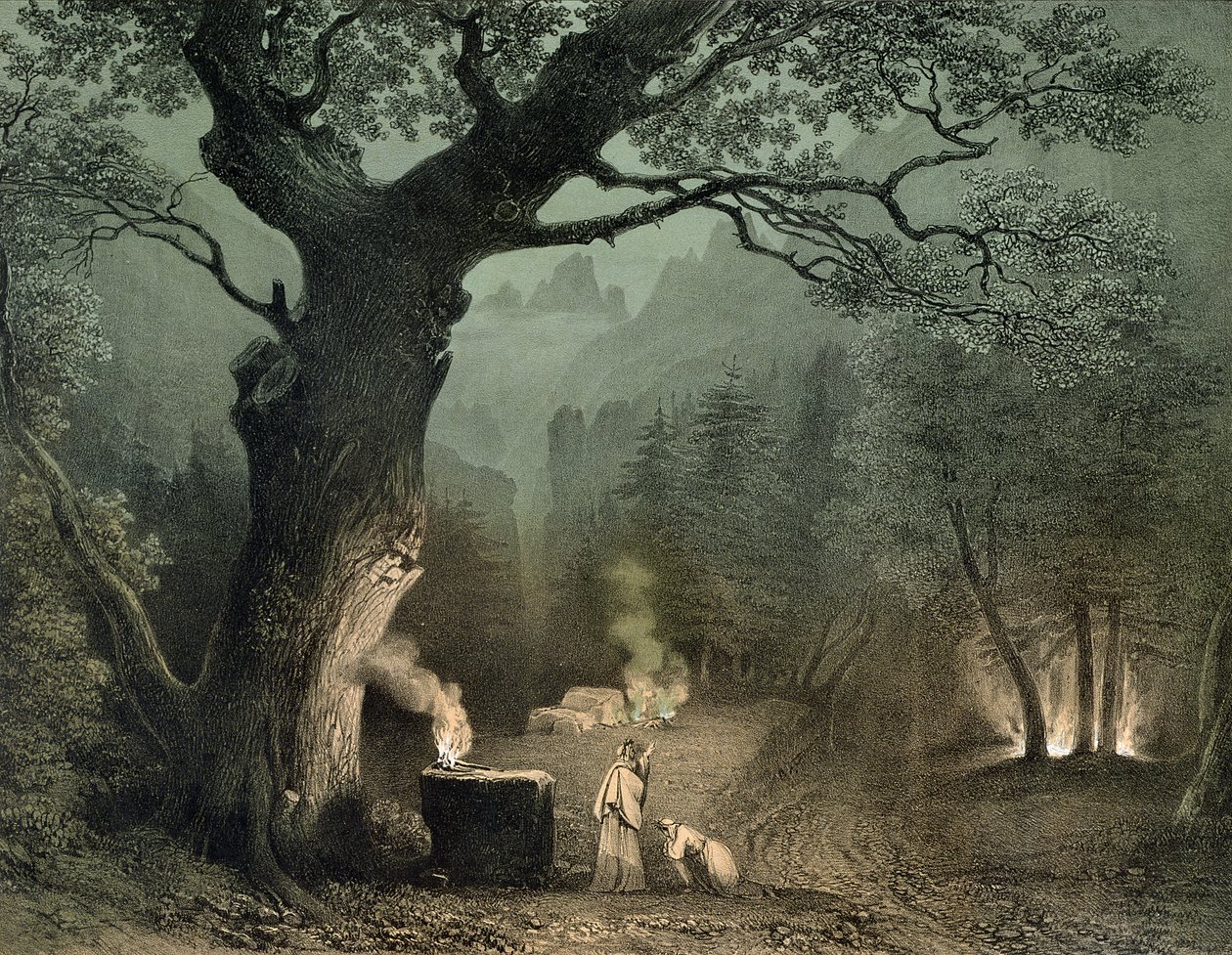 Druidien pyhä metsä Vincenzo Bellinin (1802-35) oopperasta "Norma". tekijältä French School