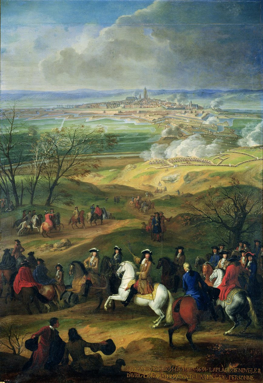Louis XIV:n (1638-1715) Monsin piiritys 9. huhtikuuta 1691 tekijältä French School