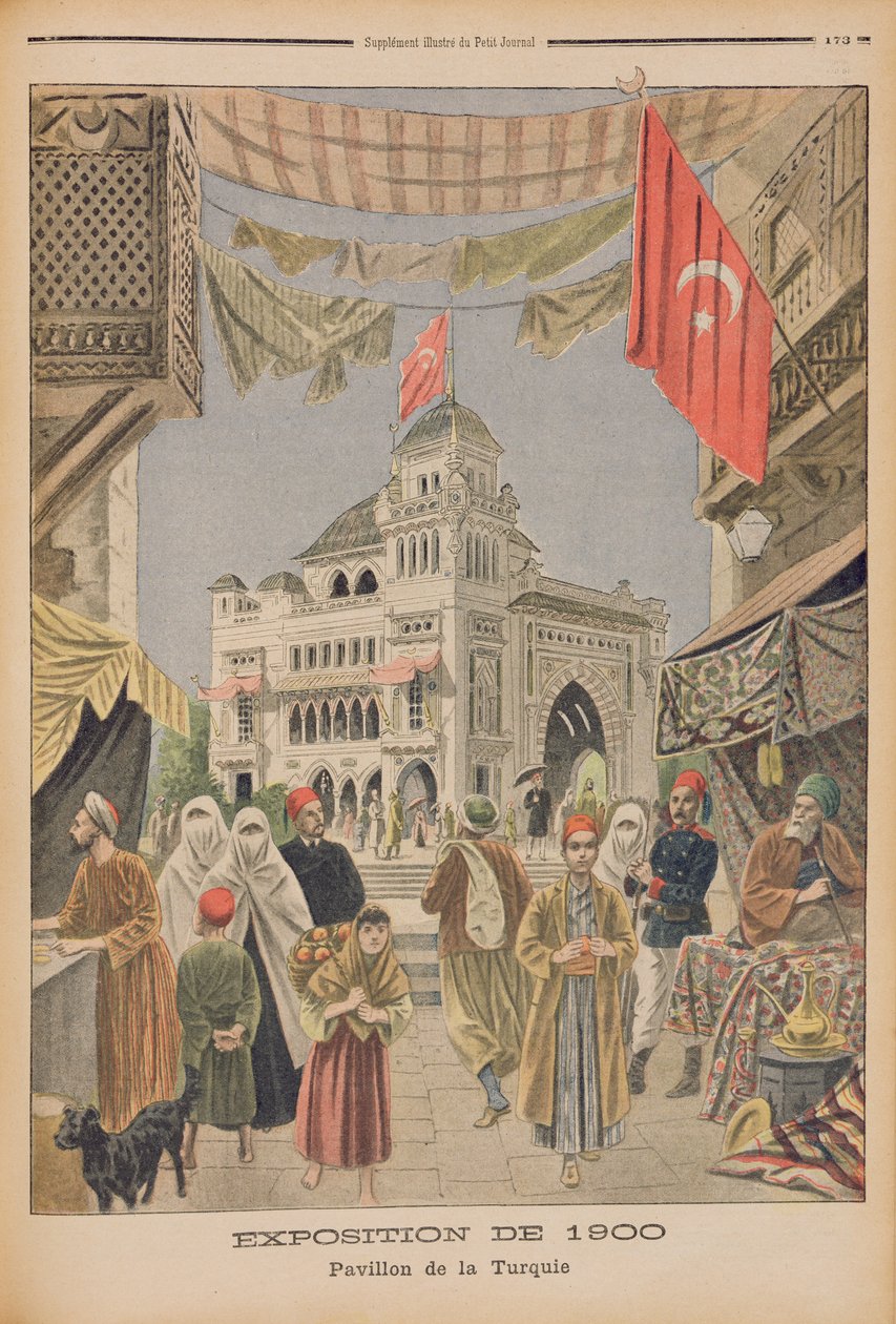 Turkin paviljonki vuoden 1900 yleisnäyttelyssä Pariisissa, kuvitus "Le Petit Journalista", 3. kesäkuuta 1900 tekijältä French School