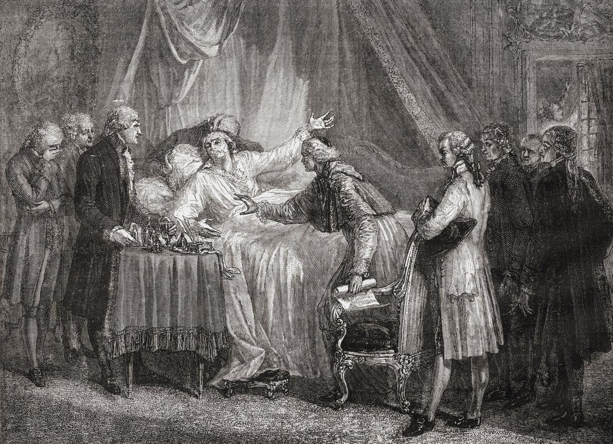 Comte de Mirabeaun (1749-91) kuolema vuonna 1791 tekijältä French School