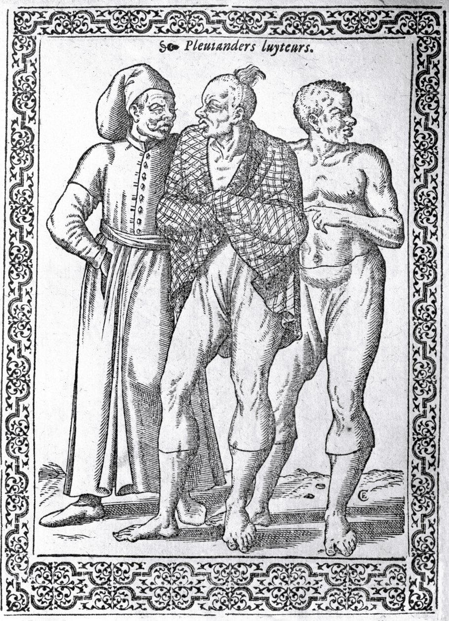Turkkilaiset painijat, kuvitus Nicolas de Nicolayn teoksesta Les navigations, peregrinations et voyages, faicts en la Turkie, julkaistu vuonna 1577 tekijältä French School