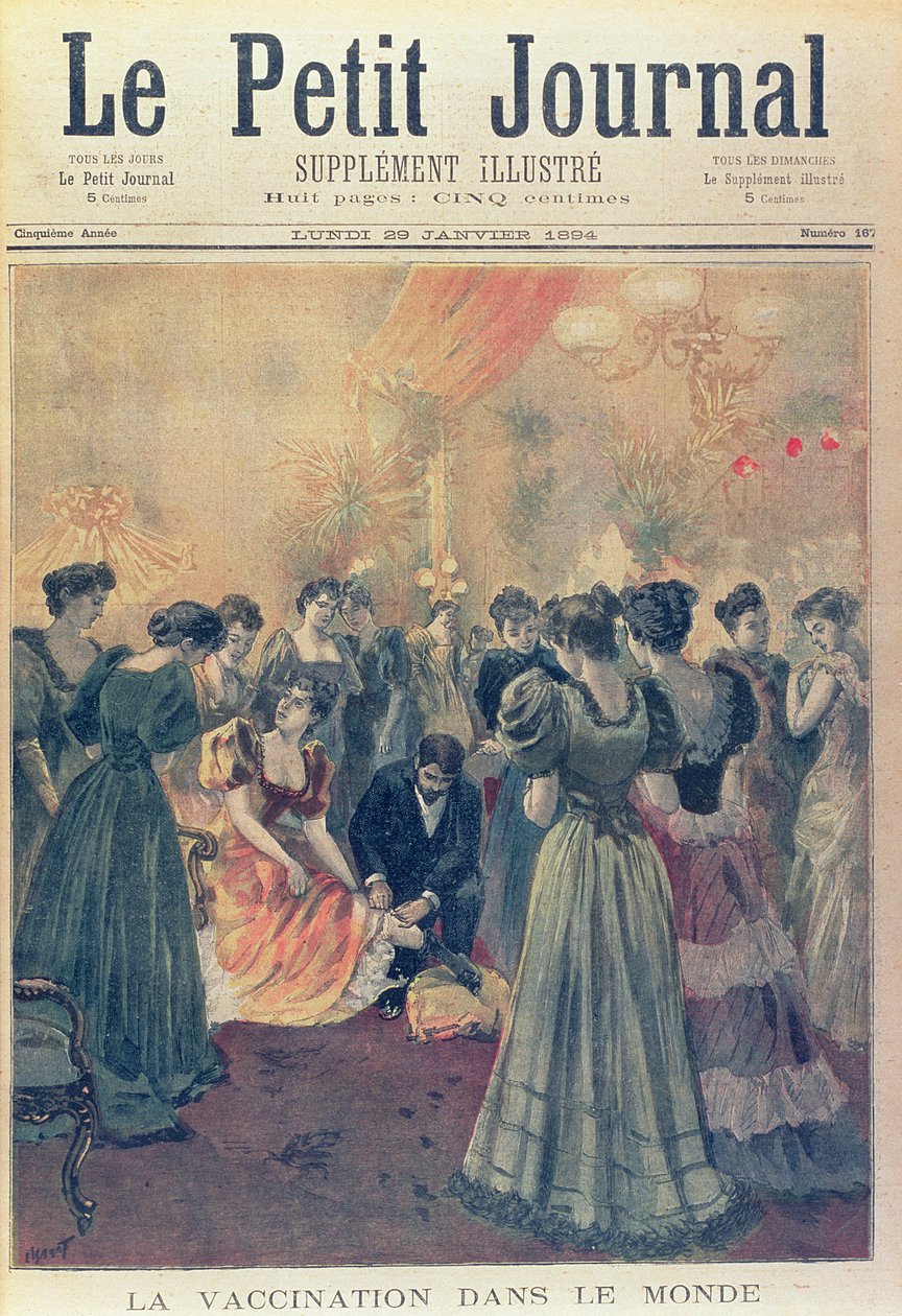 Rokotus iltavastaanotolla isorokkoepidemian aikana, "Le Petit Journal", 29. tammikuuta 1894 tekijältä French School