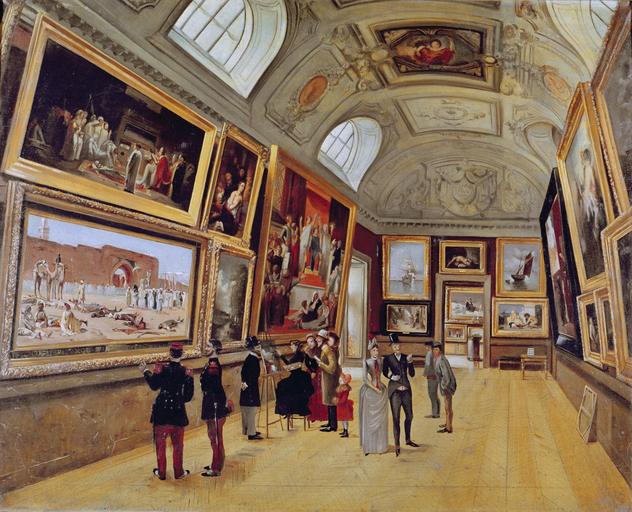Näkymä huoneesta Musee du Luxembourgissa Pariisissa vuosina 1883-85 tekijältä French School