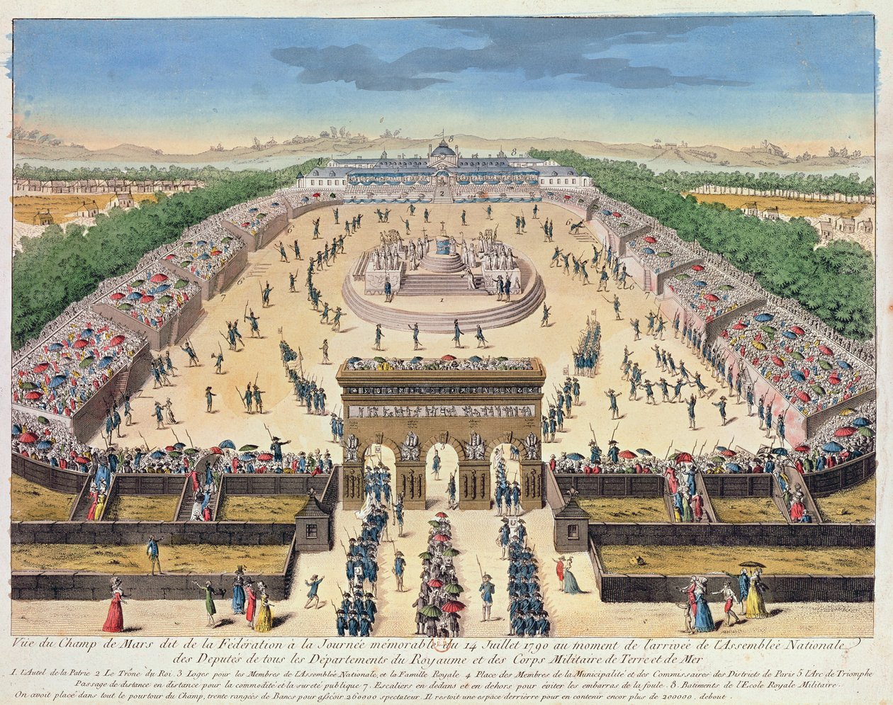 Näkymä Champs de Marsille, 14. heinäkuuta 1790 tekijältä French School