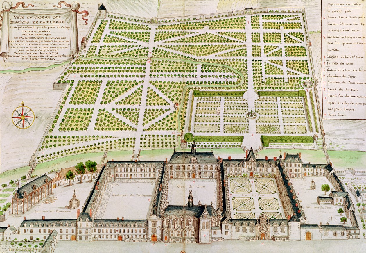 Näkymä jesuiittakoulusta La Flechessä, 1655 tekijältä French School