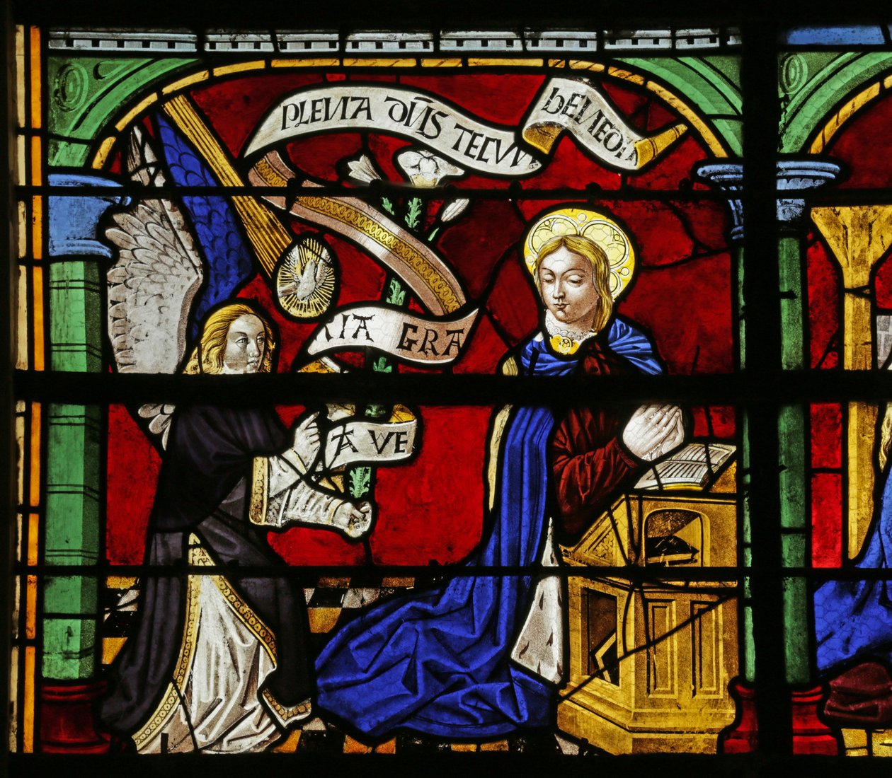 Ikkuna, joka kuvaa Marian ilmestystä, 1500-2000 tekijältä French School