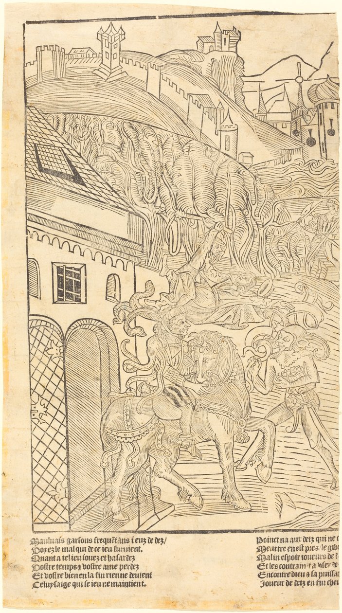 Varoitus nopan pelaamisesta tekijältä French 15th Century