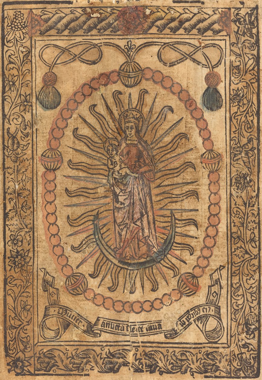Madonna ja lapsi ruusukorissa tekijältä French 15th Century