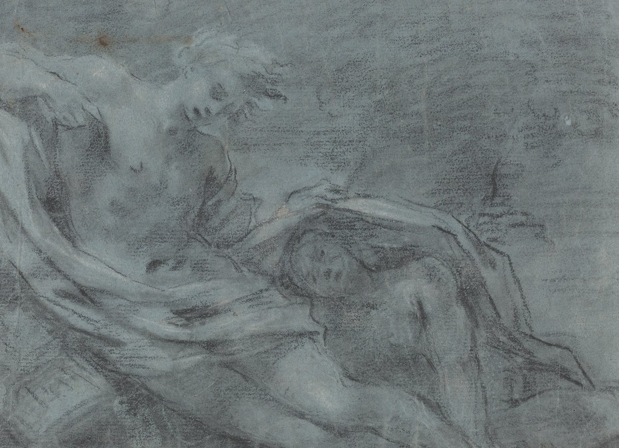 Kaksi makuuasennossa olevaa hahmoa [käänteinen] tekijältä French 17th Century