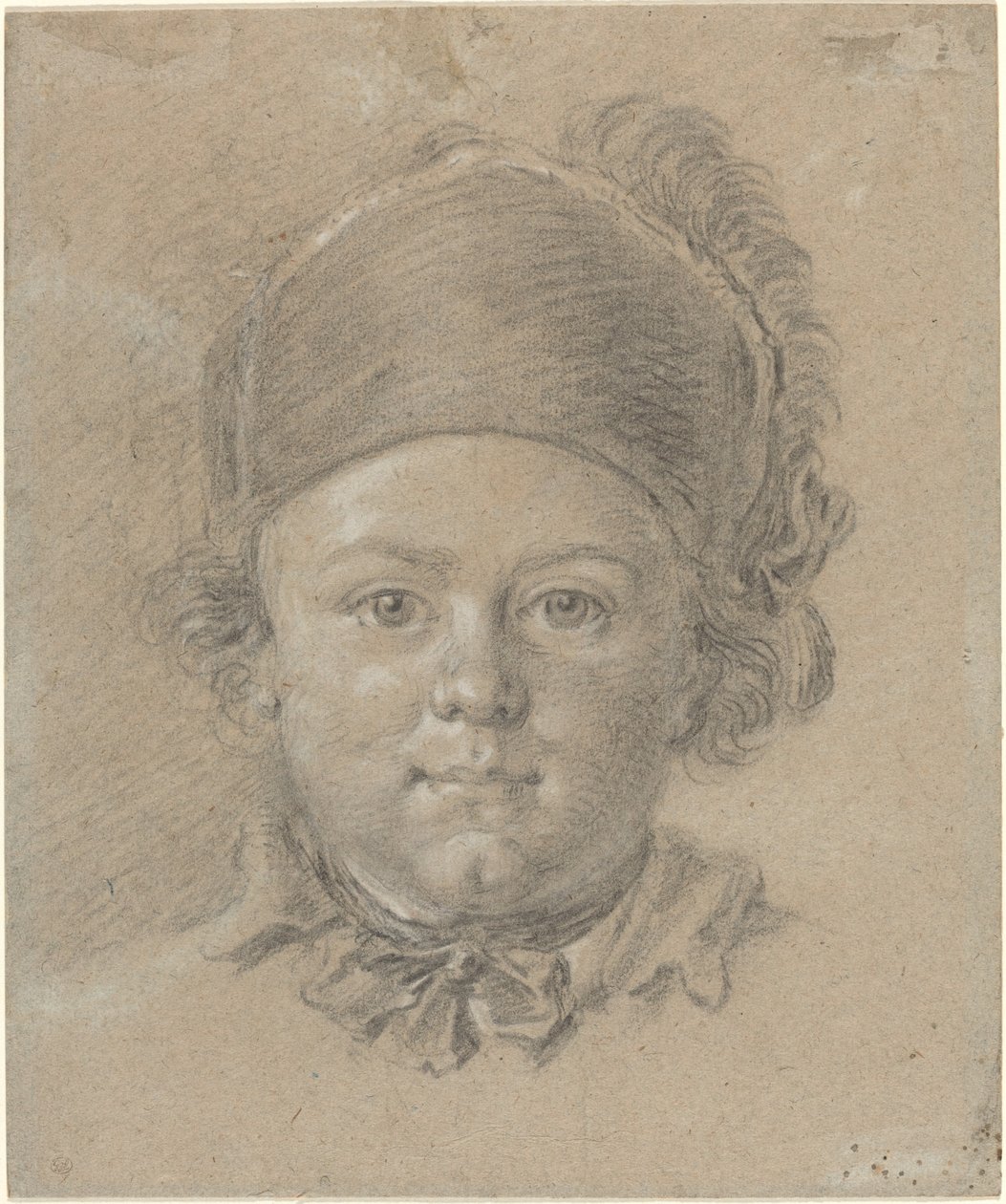 Poika, jolla on sotilaallinen lippis tekijältä French 18th Century