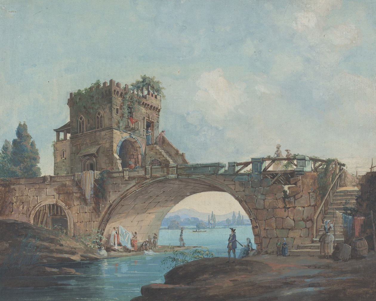 Ponte Salario pesukoneineen tekijältä French 18th Century after Hubert Robert