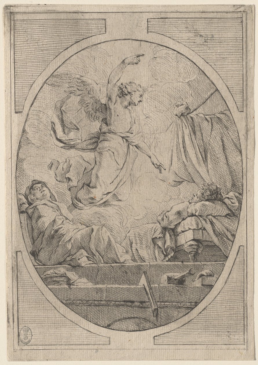 Pyhän Joosefin unelma tekijältä French 18th Century after Pierre Hubert Subleyras