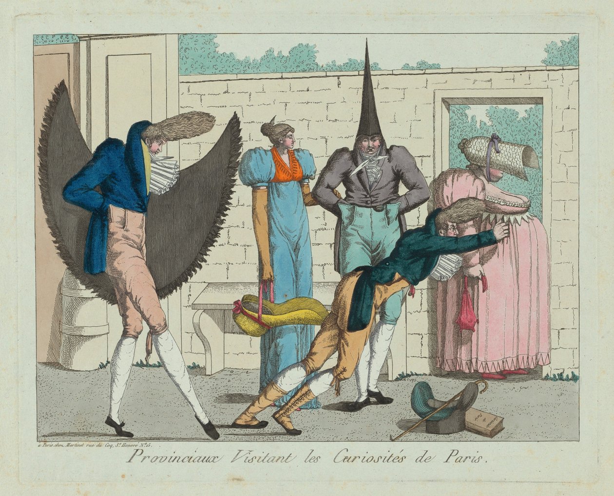 Maakuntalaiset vierailevat Pariisin uteliaisuuksissa tekijältä French 19th Century
