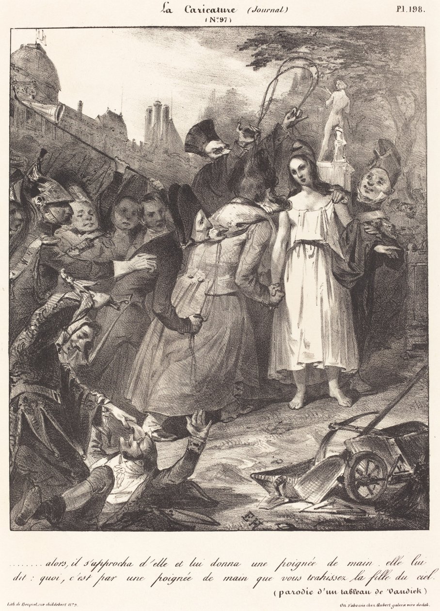 ...ja hän lähestyi häntä: Parodia van Dyckin Kristuksen pettämisestä tekijältä French 19th Century