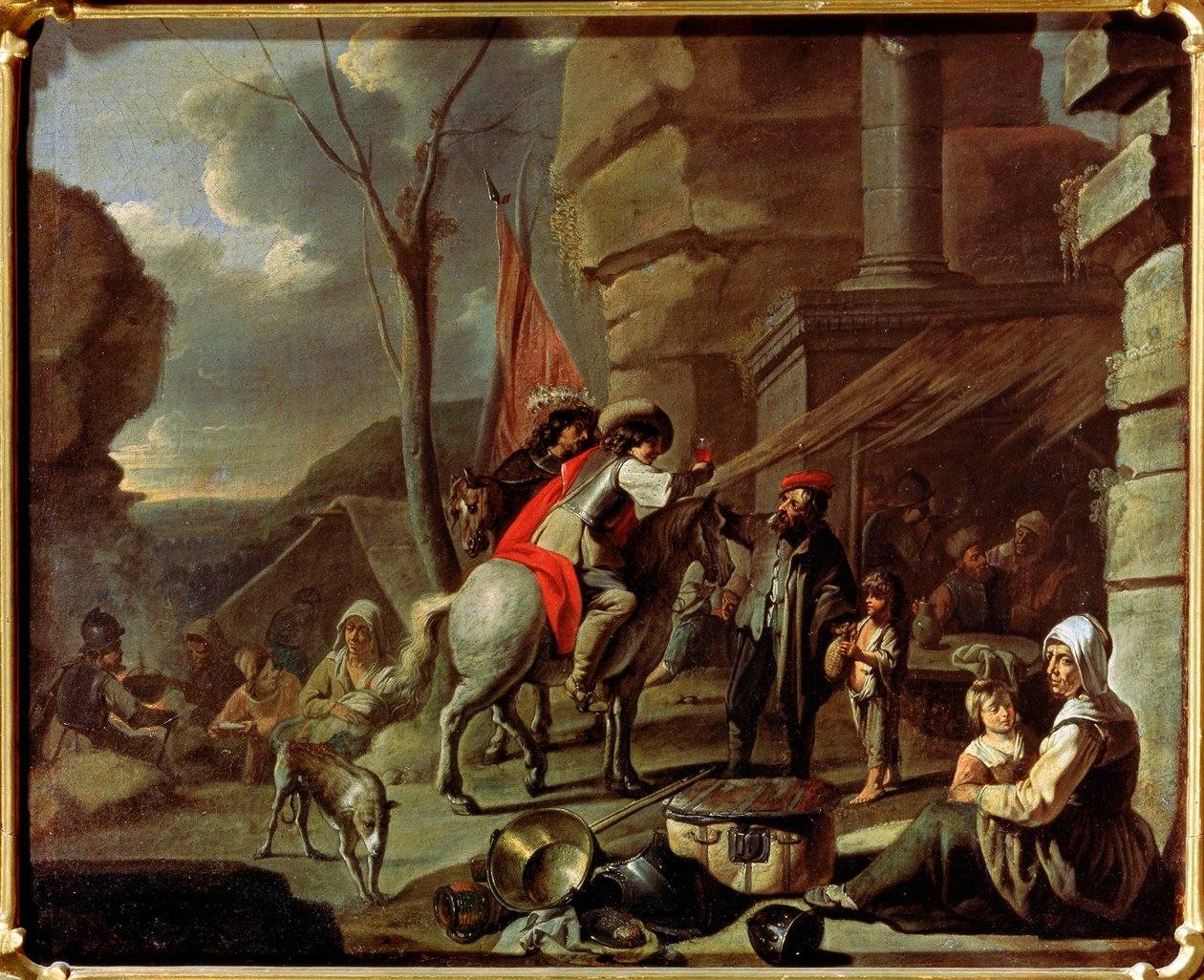 Ratsumiehet tavernassa, 1600-luvun toinen puoli. tekijältä French Master