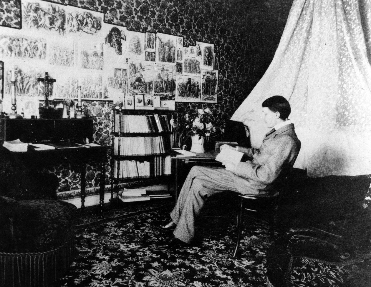Aubrey Beardsley Cosmopolitan-hotellissa, Menton, Ranska, 1898 tekijältä French Photographer