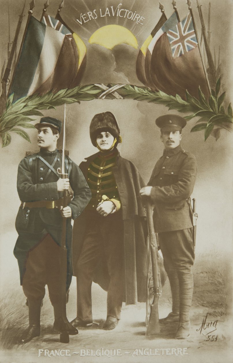 Ensimmäinen maailmansota, liitto Ranska - Belgia - Englanti, 1900-luku (kuva) tekijältä French Photographer