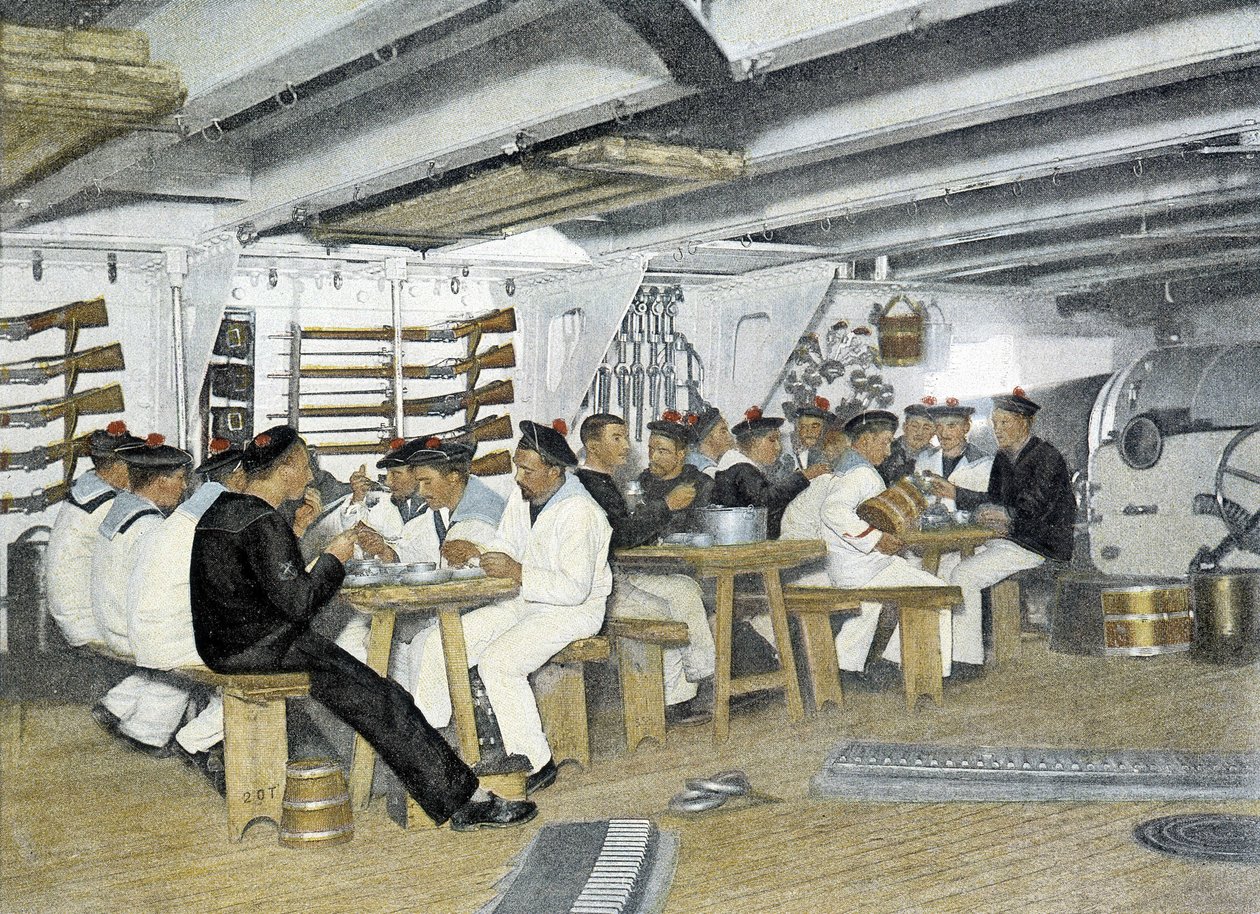 Ranskan merijalkaväki, 1800-luvun loppu: Merimiesten ateria - Raamattu. Arts decosta. tekijältä French Photographer
