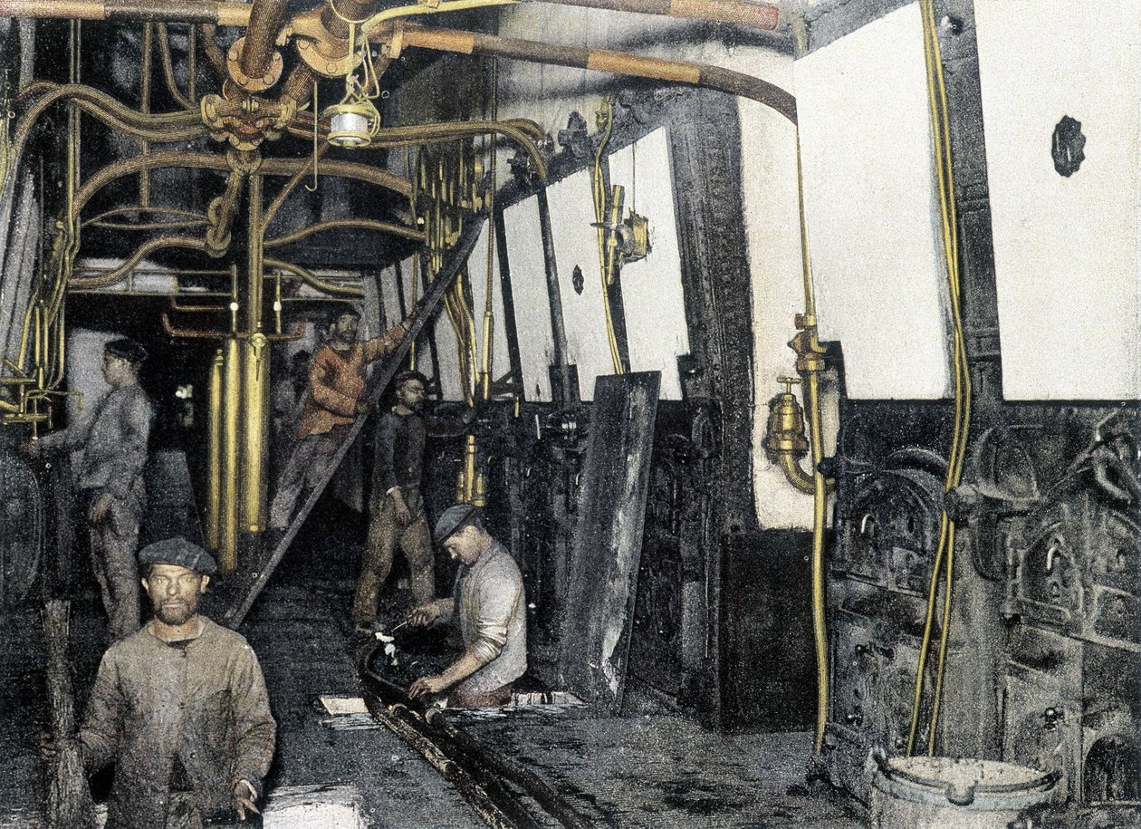 Ranskan laivasto, 1800-luvun loppu: ruumien ja kattilahuoneiden puhdistus - Bibl. des Arts deco. tekijältä French Photographer