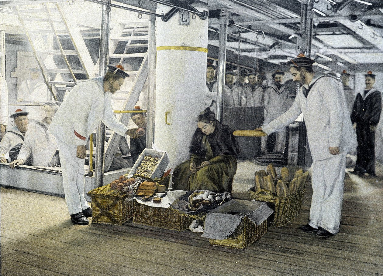 Ranskalainen merenkulku, 1800-luvun loppu: syötävien tuotteiden kauppias - Raamattu. des Arts deco. tekijältä French Photographer