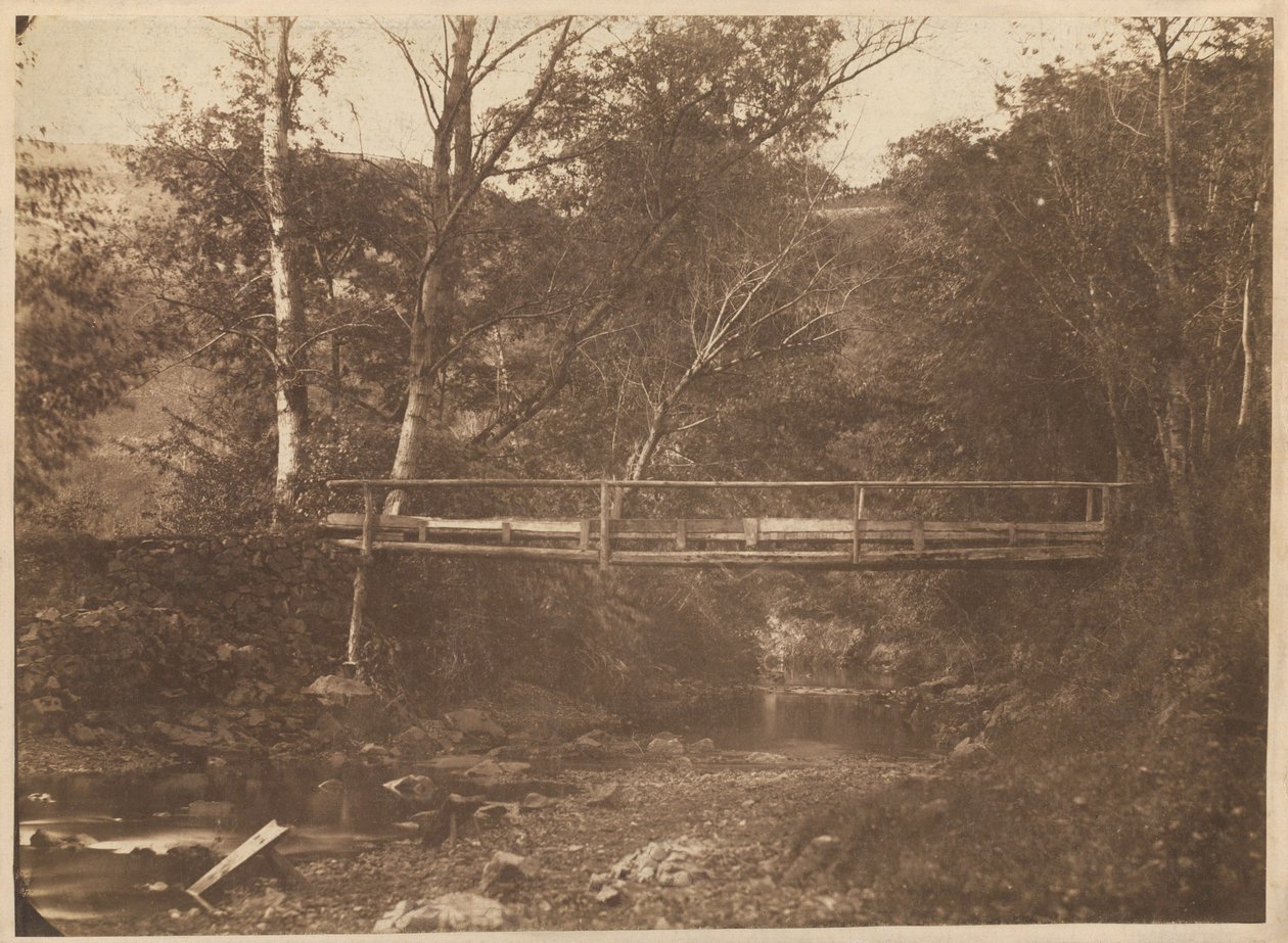 Maisema, jossa on puita ja silta,c. 1850 (kuva) tekijältä French Photographer