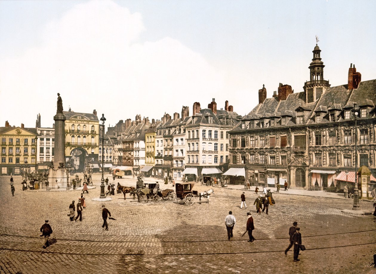 Place du General de Gaulle, Lille, 1890-1900 tekijältä French Photographer
