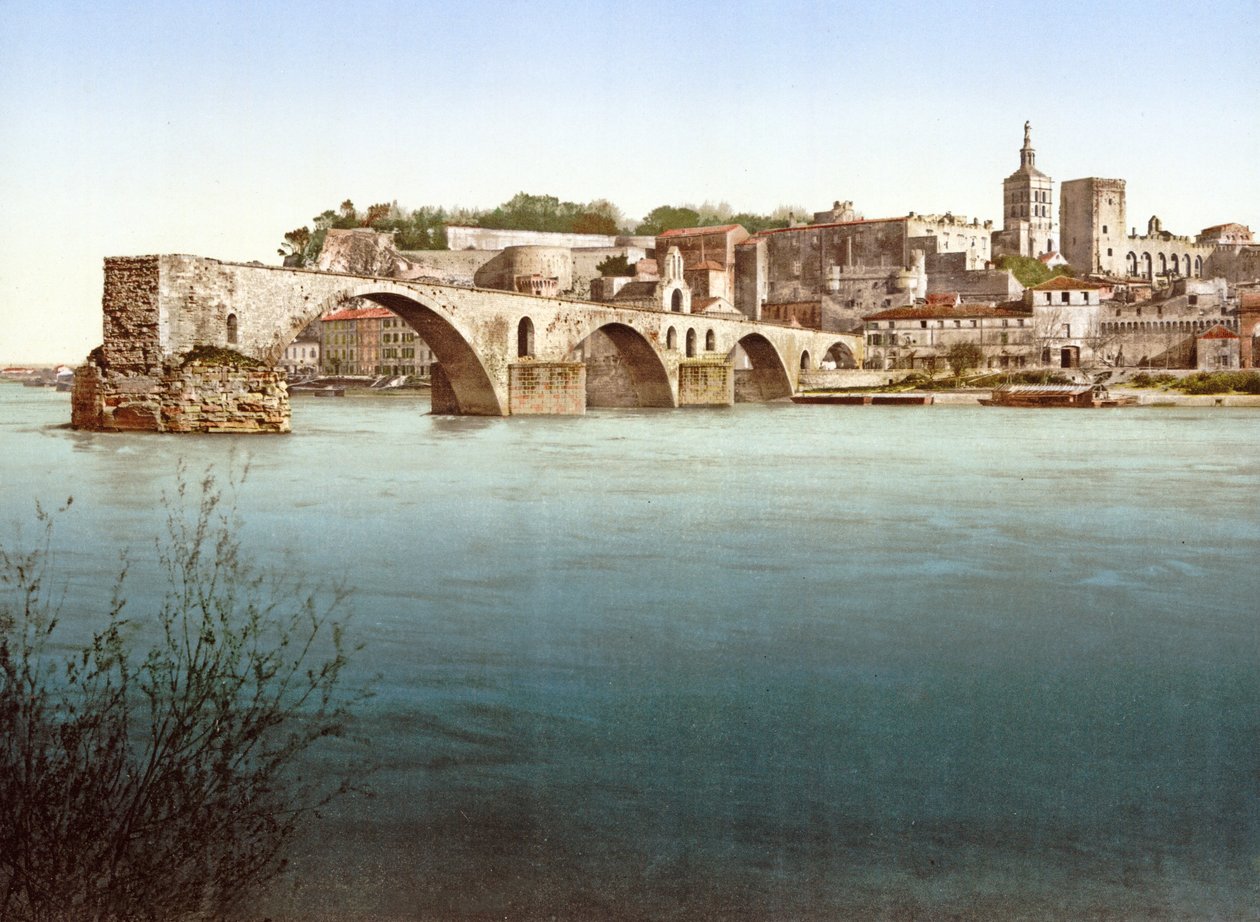 Saint-Bénézetin silta, Avignon, 1890-1900 tekijältä French Photographer