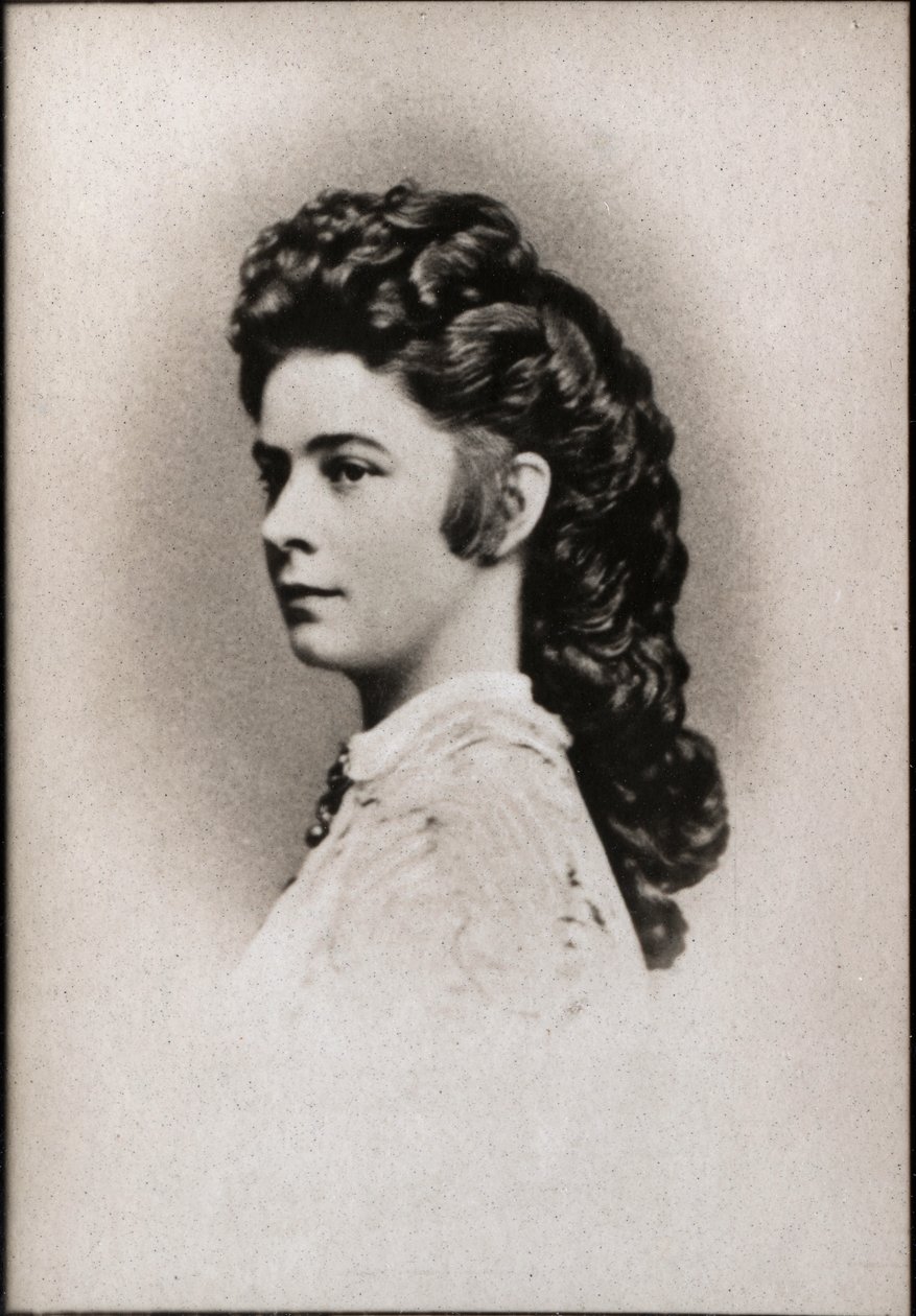 Muotokuva Elisabetista Itävallasta nimeltä Sissi (1837-1898), Itävallan keisarinna ja Unkarin kuningatar puoliso. tekijältä French Photographer