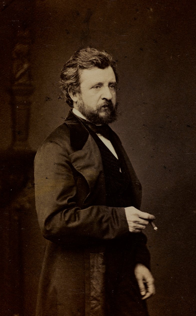 Ranskalaisen taidemaalarin Félix-Joseph Barriasin muotokuva, käyntikortti (m/v kuva) tekijältä French Photographer