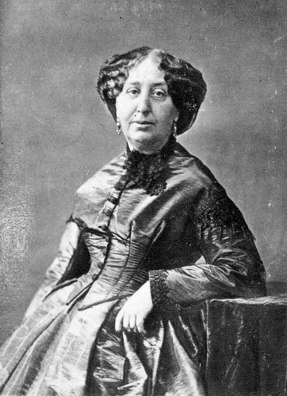 George Sandin (Aurore Dupin, Baronne Dudevant) (1804-1876), ranskalaisen kirjailijan muotokuva. tekijältä French Photographer