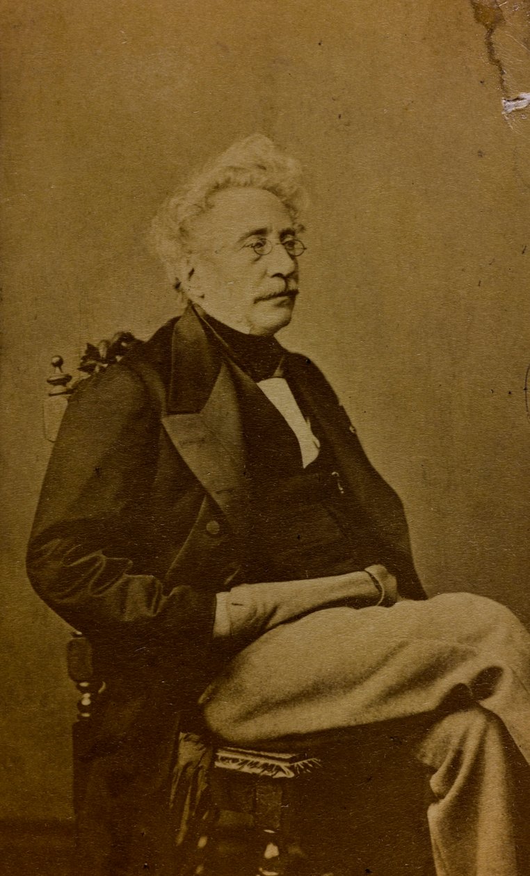 Hippolyte Bellangén muotokuva, ranskalainen taidemaalari ja litografi; käyntikortti (m/w kuva) tekijältä French Photographer