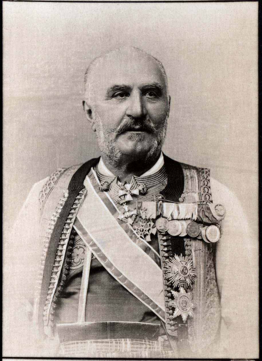 Montenegron prinssin Nicolas 1erin (1841-1921) muotokuva. tekijältä French Photographer