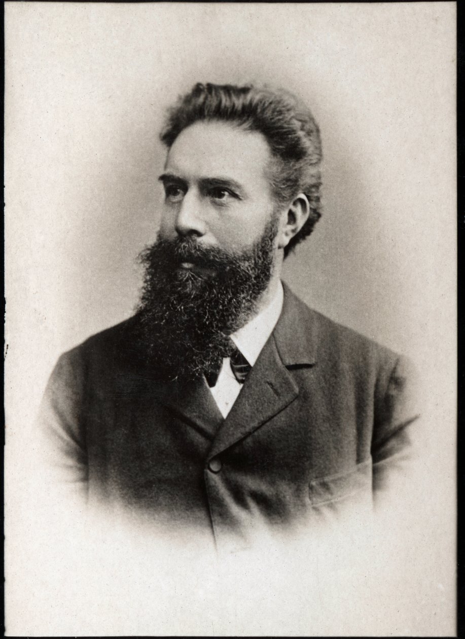 Muotokuva Wilhelm Conrad Roentgenista tai Rontgenista (1845-1923), saksalaisesta fyysikasta. tekijältä French Photographer