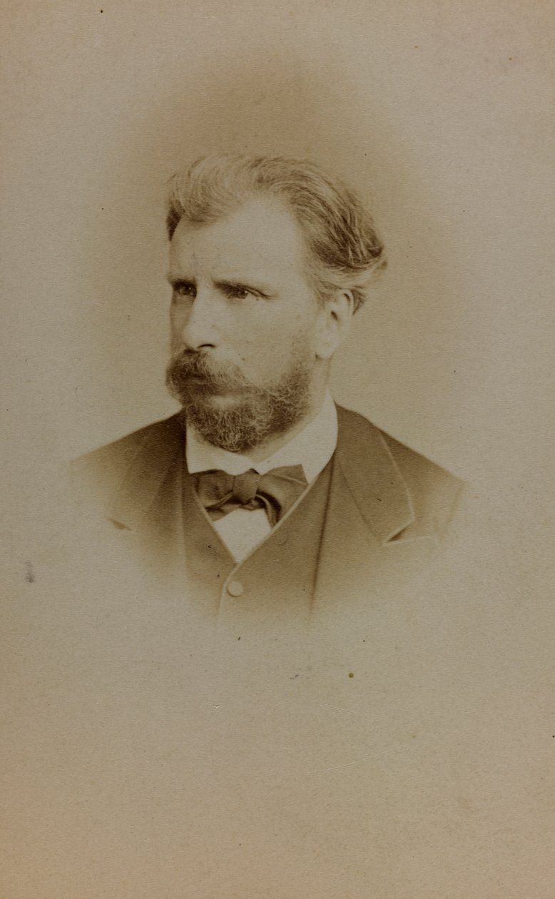 Ranskalaisen taidemaalarin William Bouguereaun muotokuva; käyntikortti (m/w kuva) tekijältä French Photographer