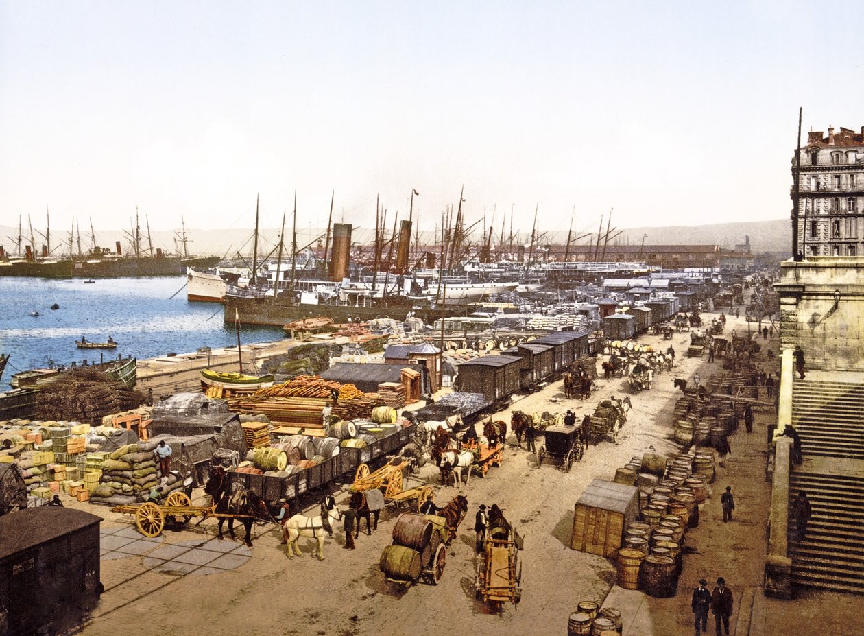 Quai de la Joliette, Marseille, Ranska, pubi. 1890-1900 tekijältä French Photographer