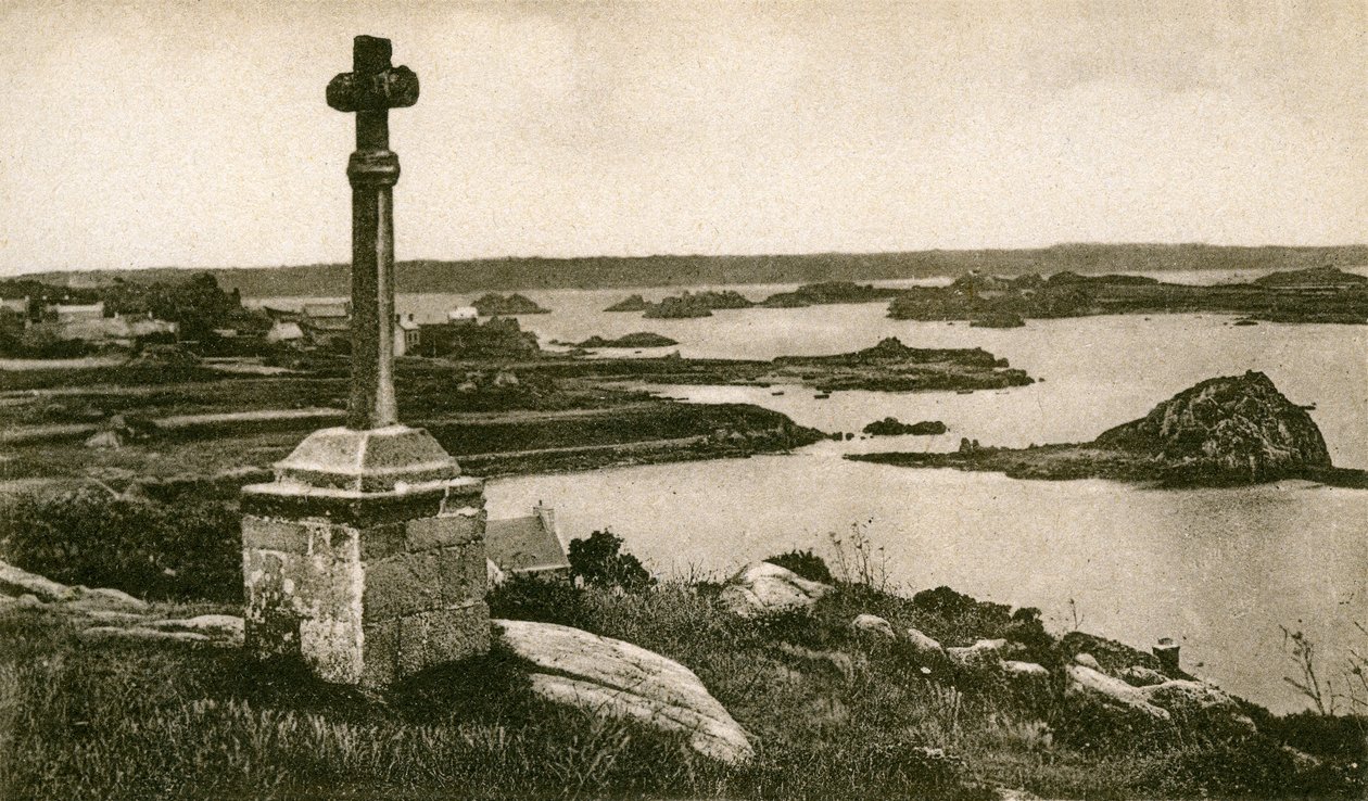 Île de Bréhat: Saint Michel ja Kerpontin saaret, 1900-luvun alku (s/w-kuva). tekijältä French Photographer