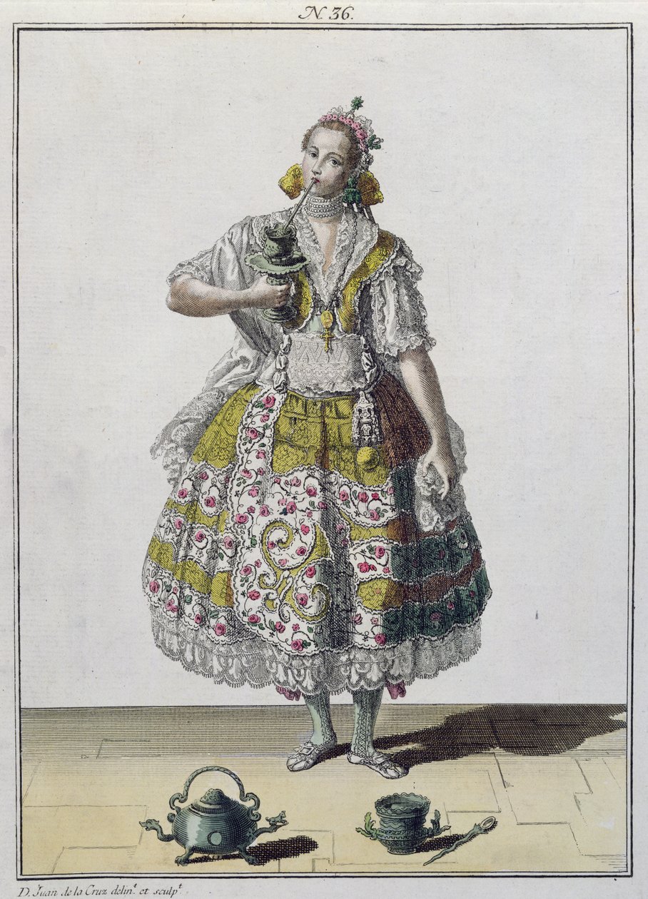 Creole Lady of Lima, Peru (värikaiverrus) tekijältä French School