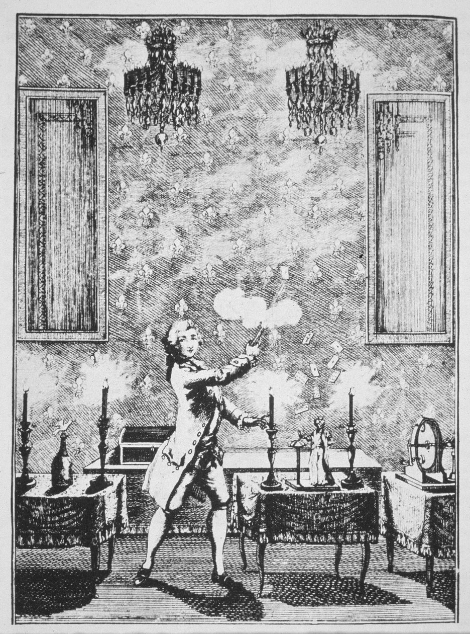 Decrempsin La magie Blanche devoileen loihtimisen esittely, 1659, kuvitettu 1800-luvun lopulla julkaistussa Historia of Magicissa tekijältä French School