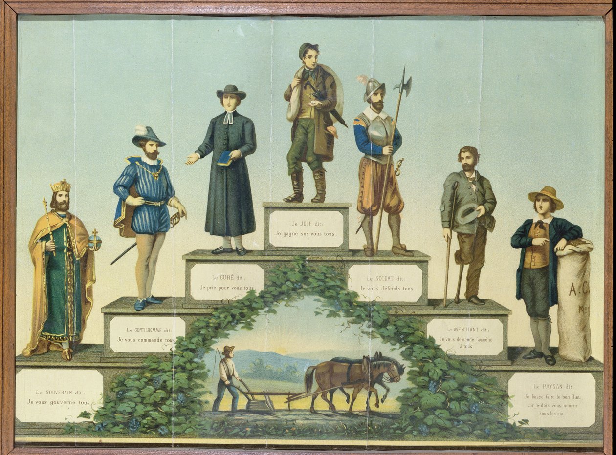 Erilaisten sosiaalisten asemien tikkaat, 1800-luvun loppu tekijältä French School