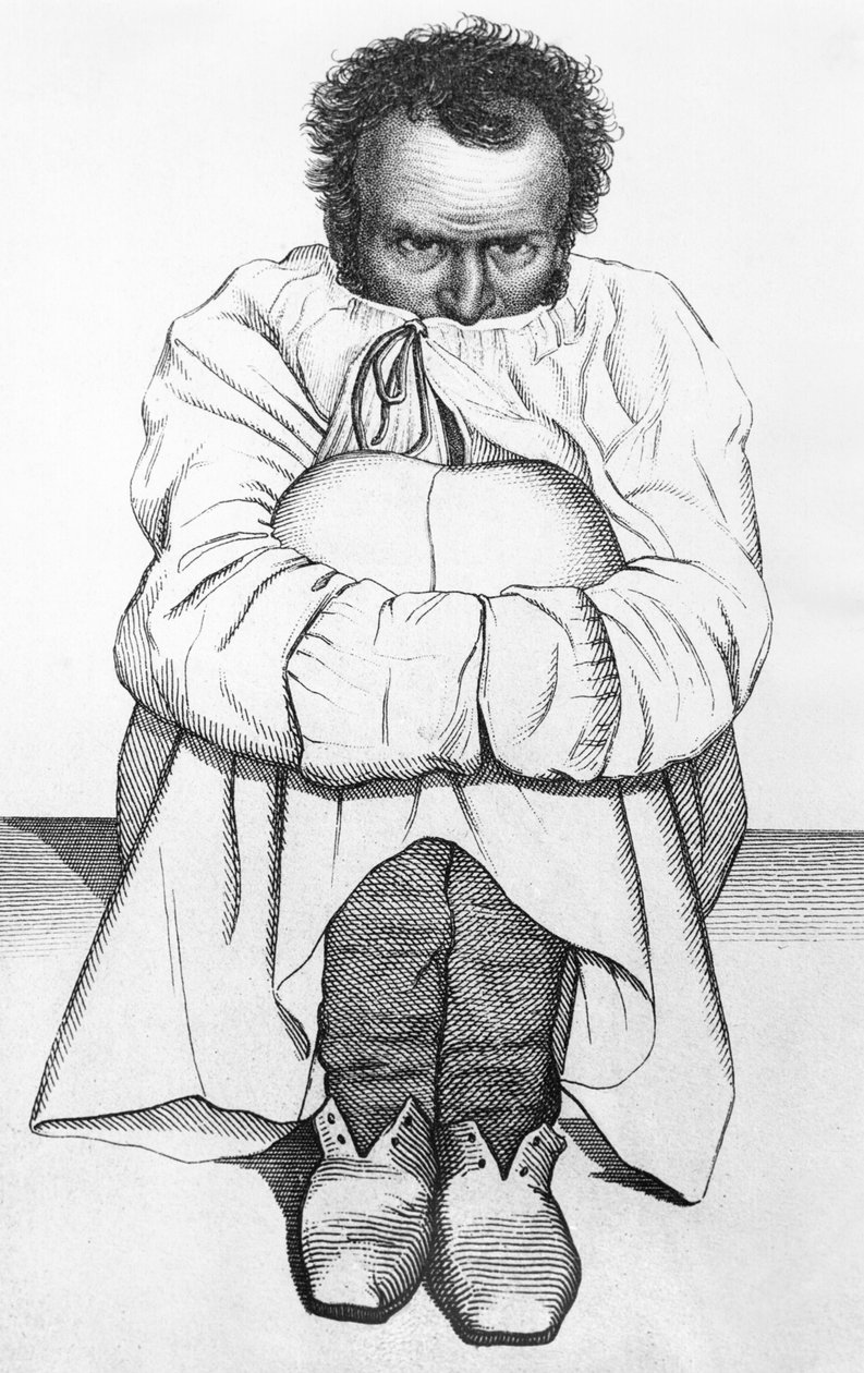 Hullu mies, kuvitus Jean Etienne Dominique Esquirolin (1772-1840) kirjasta tekijältä French School